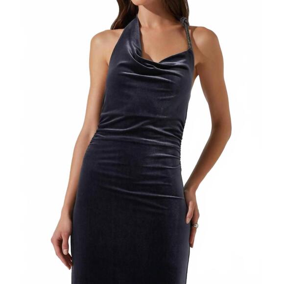 NEW ASTR eugenia dress in grey blue - Picture 4 of 5